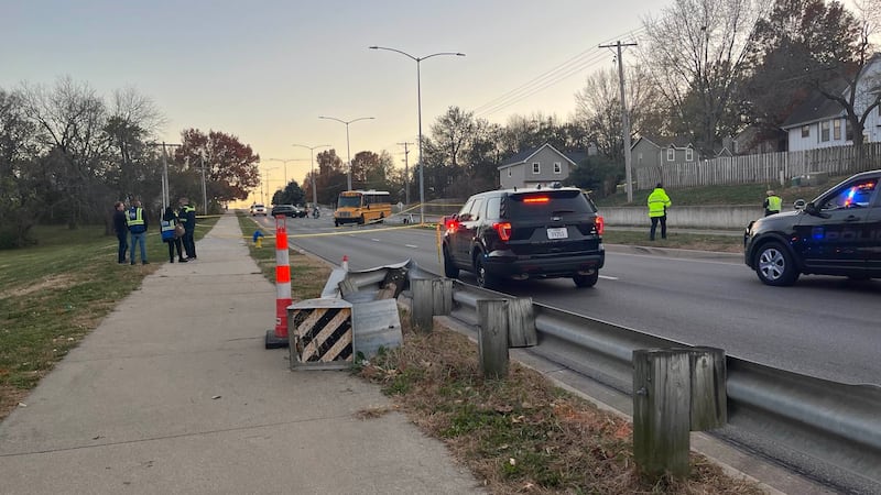 A motorcyclist died in a crash with a bus in Olathe Friday afternoon.