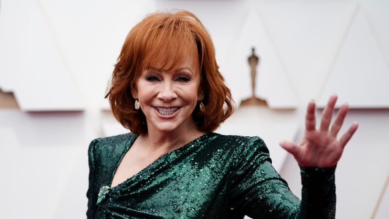 Reba McEntire arrives at the Oscars on Sunday, March 27, 2022, at the Dolby Theatre in Los...