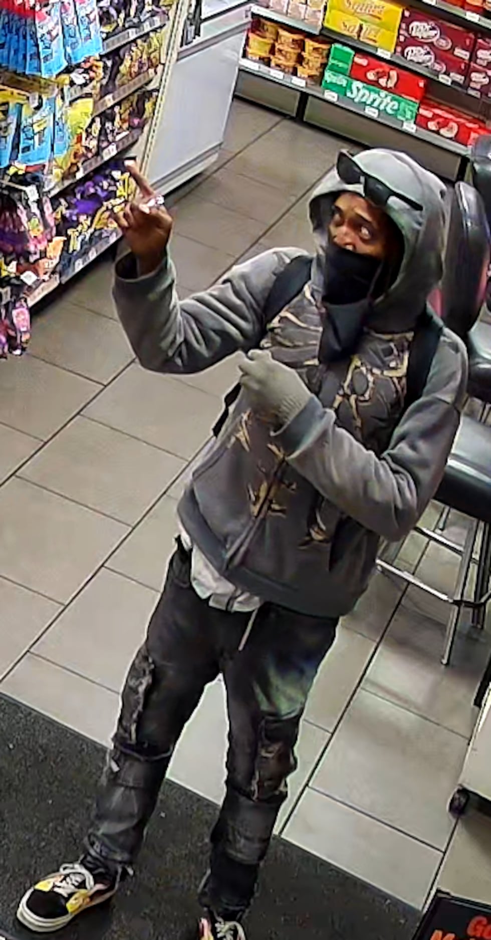 Las Vegas police are searching for the suspect in a November armed robbery.