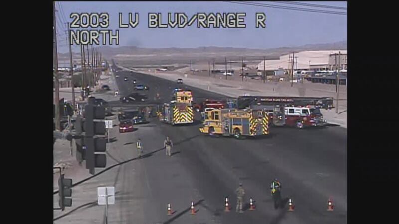 Deadly crash closes portion of Las Vegas Boulevard near Nellis Air Force Base