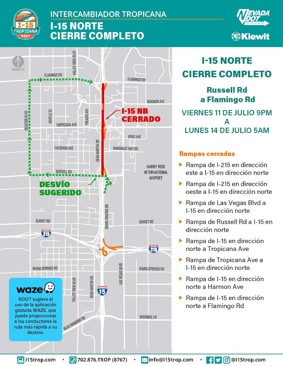 I-15 norte cierre completo