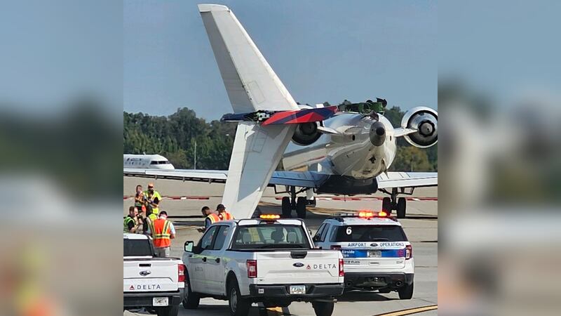 A Delta plane was clipped by another plane on Tuesday at Hartsfield-Jackson Atlanta...