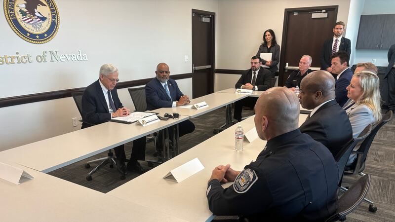 United States Attorney General Merrick Garland was in Southern Nevada Monday and met with his...