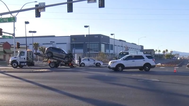 Las Vegas Metro Police officers are responding to a crash in the northeast valley that injured...