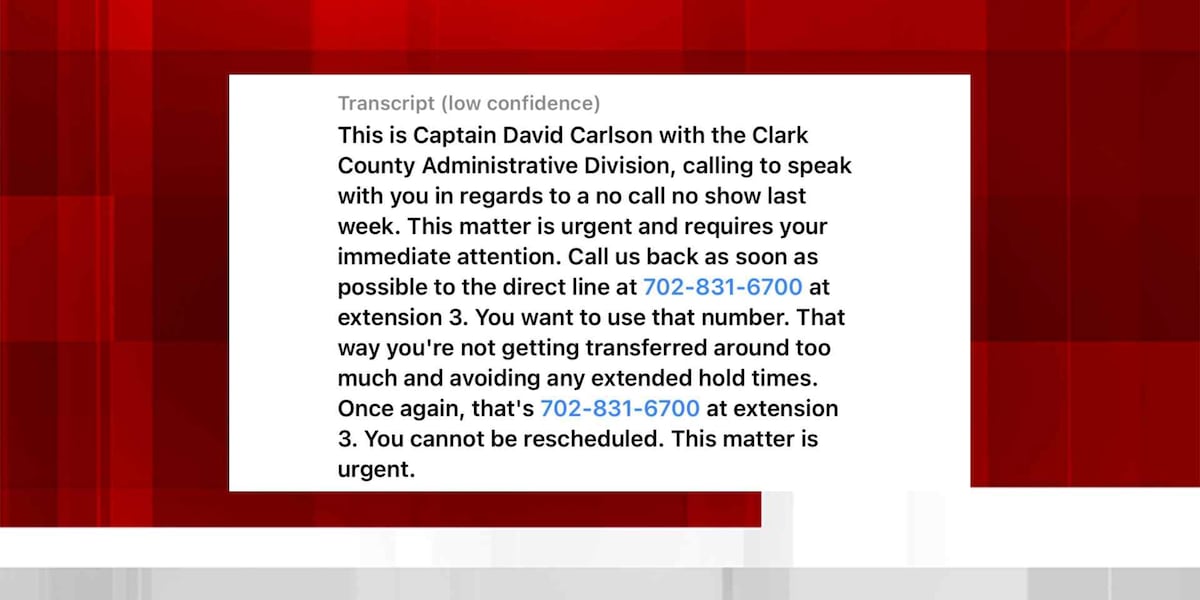 Clark County warns of ‘no call, no show’ impersonation scam Clark County warns of ‘no call, no show’ impersonation scam