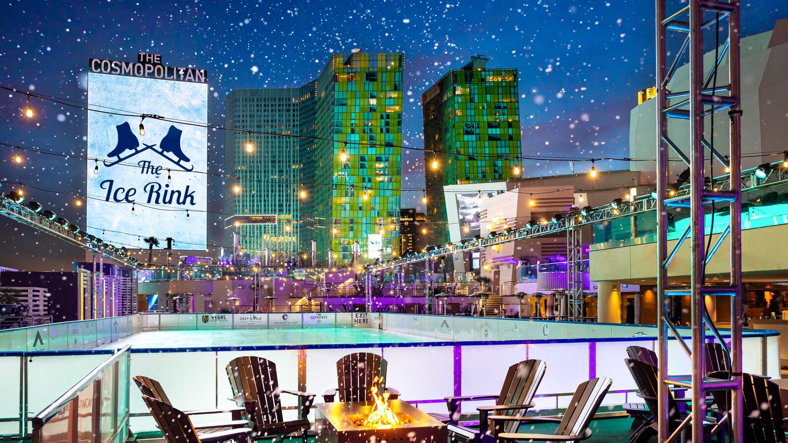 Cosmopolitan to show holiday movies at rooftop ice rink overlooking Las ...