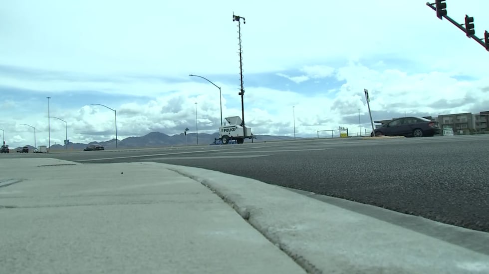FOX5 crews captured this Las Vegas Metropolitan Police camera trailer at the intersection of...