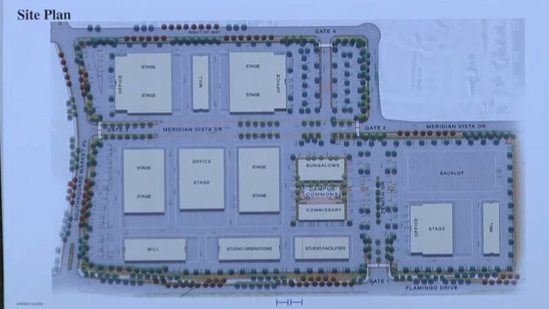 Overhead view shows layout of Summerlin movie studio project