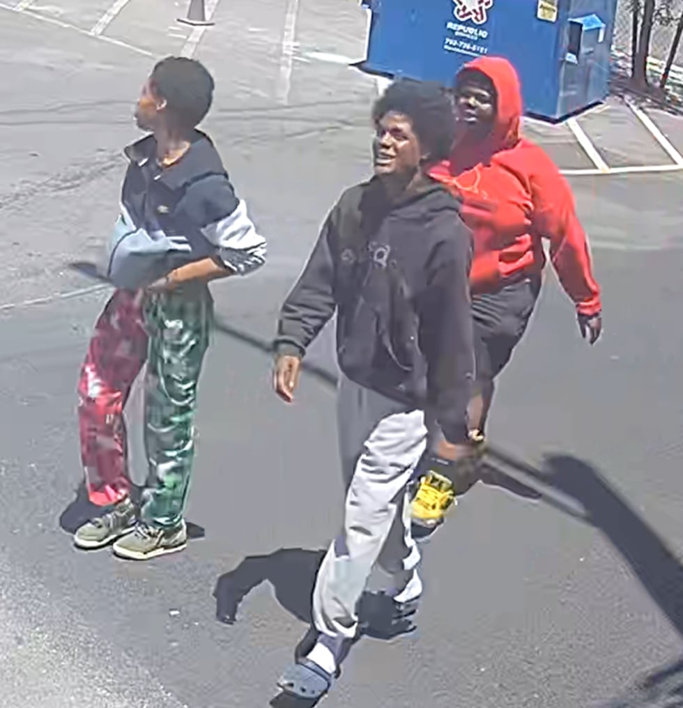 Las Vegas police are looking for suspects of an armed robbery and carjacking.