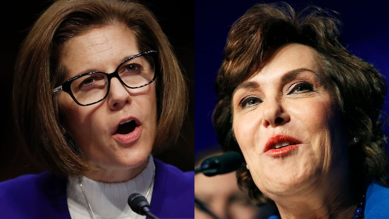Nevada U.S. Sens. Catherine Cortez Masto, left, and Jacky Rosen.