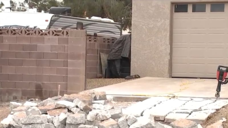 A Las Vegas valley man has destroyed his own driveways after he says a road project left them...