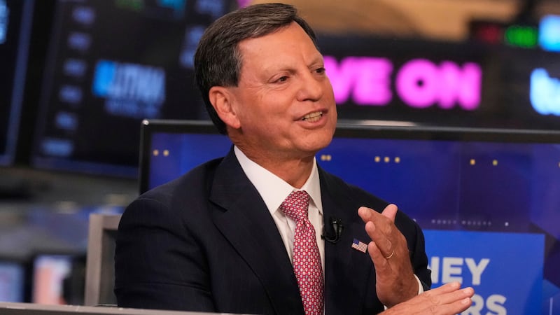 Social Security Commissioner Frank Bisignano is interviewed on CNBC on the floor of the New...