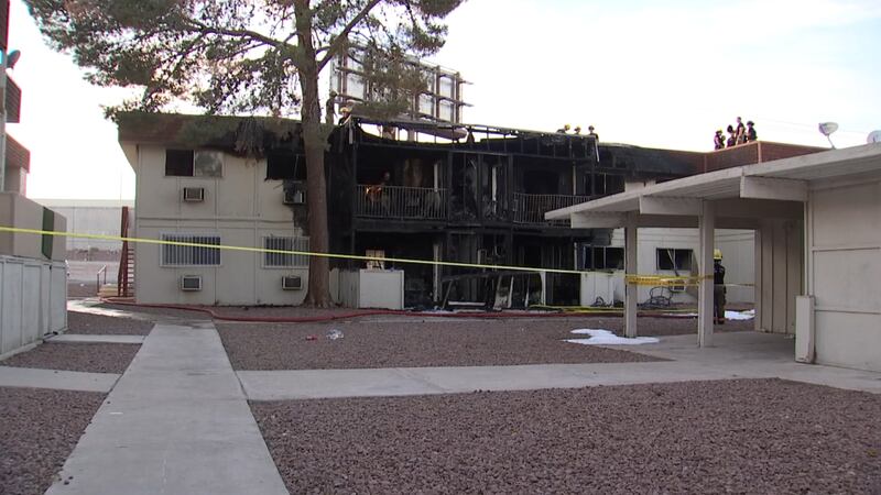 Two-alarm fire reported near Las Vegas airport Saturday, Dec. 21, 2024.