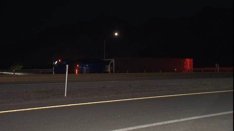 Several overturned semi-trucks have closed southbound I-11 near Boulder City Tuesday morning.