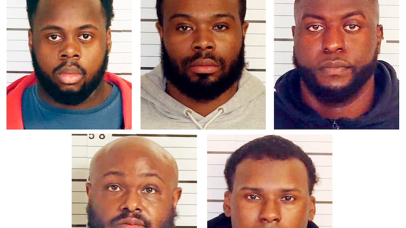 This combo of booking images provided by the Shelby County Sheriff's Office shows, from top...