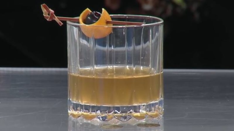 Here Kitty Kitty A Vice Den - Cherry Blossom Spring Escape Cocktail menu at speakeasy mixology...