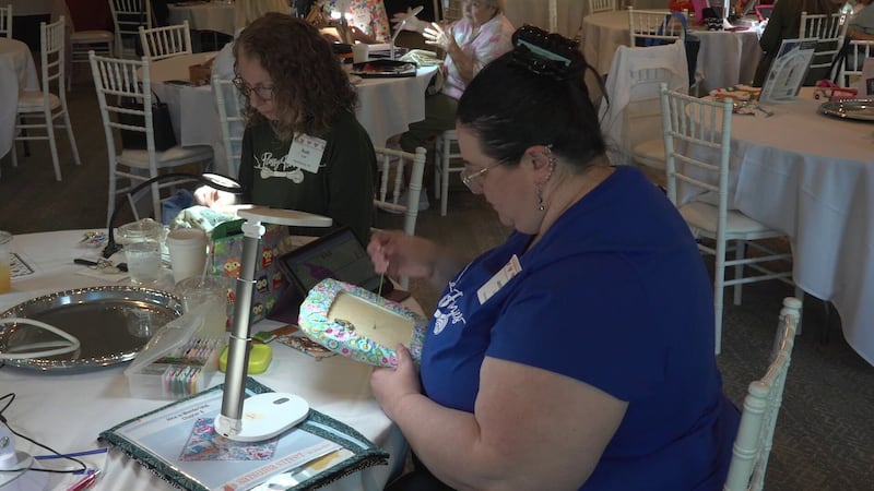 Cross-stitch enthusiasts gather in Greenville to mark World Cross Stitch Day