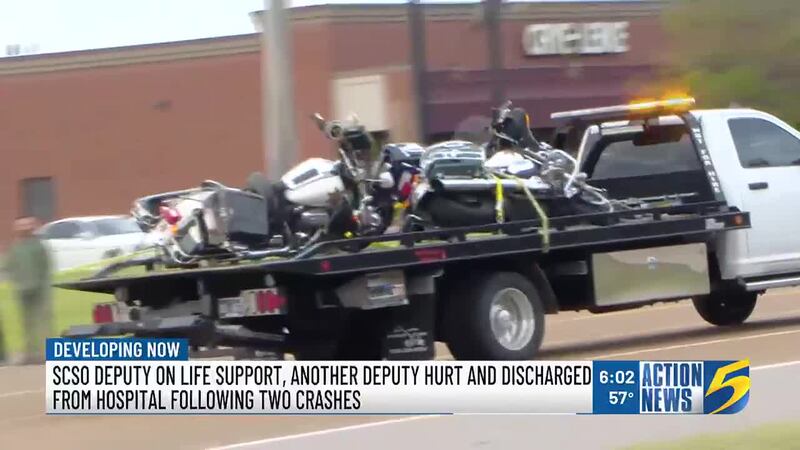 Two Shelby County deputies are in the hospital following separate vehicle crashes Tuesday...