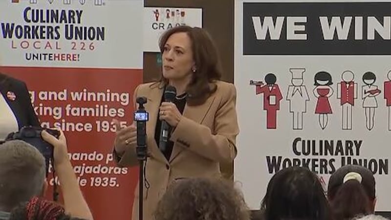 Kamala Harris visits the Culinary Union in Las Vegas to address inflation, gas prices, and...