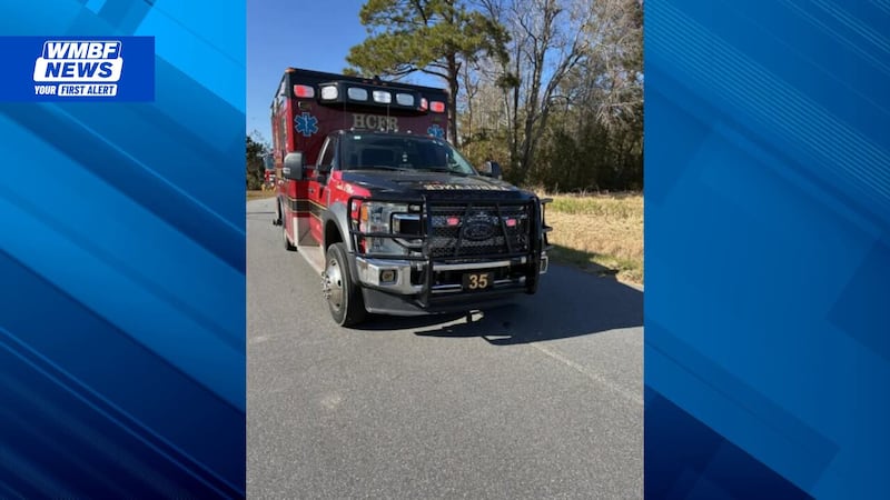 A motorcyclist was sent to the hospital following a crash in the Loris area.