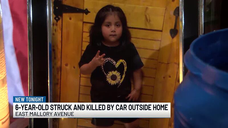 Celina Sanchez was hit while crossing the street outside her home Saturday on East Mallory...